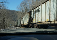 An old train transporting cargo